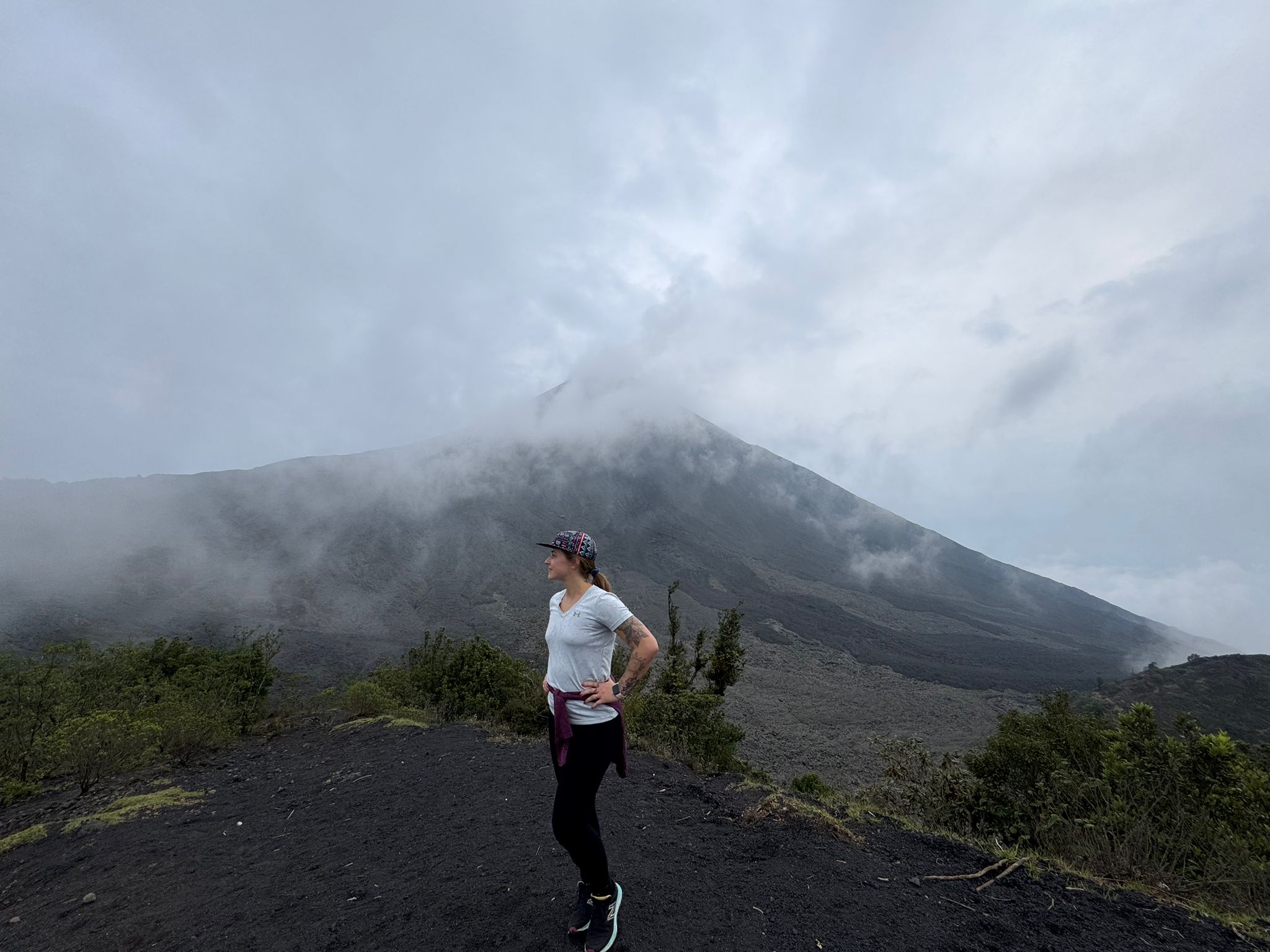 Author in front of Pacaya volcano.